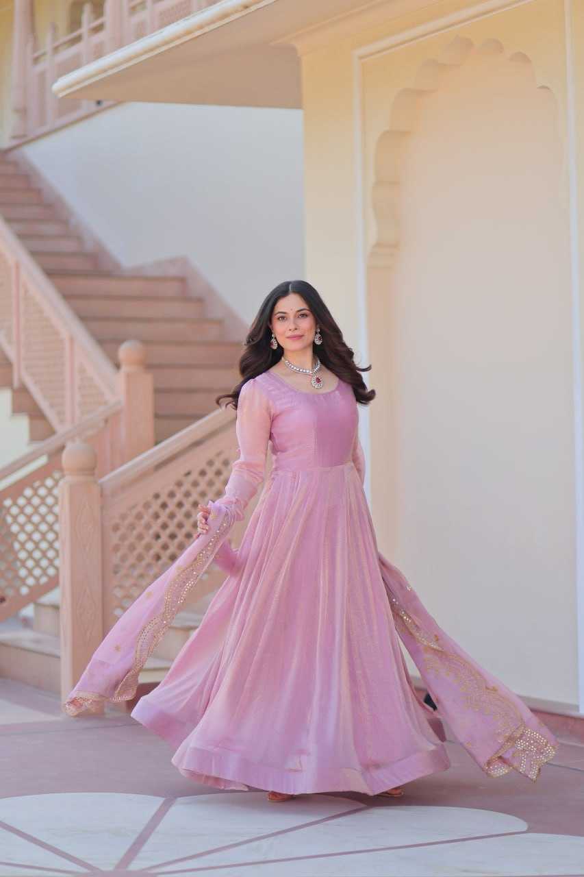 Ynf Chiffon KESH491 9235 Gowns Wedding Collections Festive Collections Wholesale Gown With Dupatta Full Sleeve Gowns Chiffon Gowns Manufacturer- Kapda Export