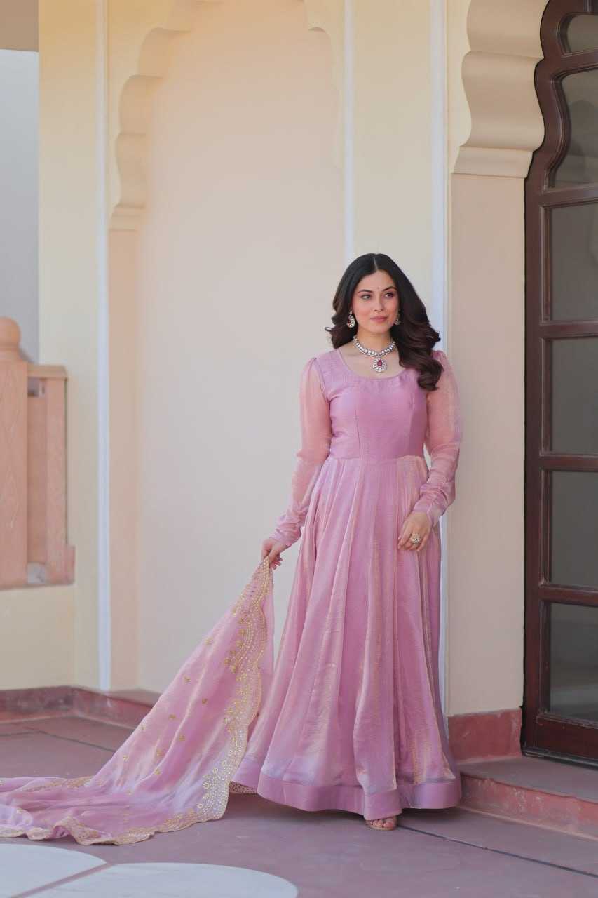 Ynf Chiffon KESH491 9235 Gowns Wedding Collections Festive Collections Wholesale Gown With Dupatta Full Sleeve Gowns Chiffon Gowns Manufacturer- Kapda Export