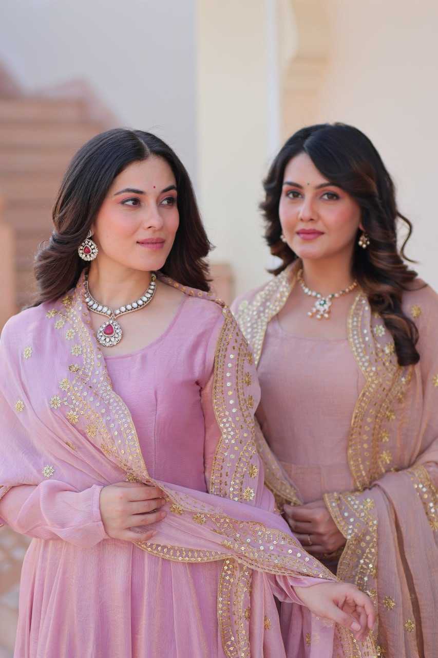 Ynf Chiffon KESH491 9235 Gowns Wedding Collections Festive Collections Wholesale Gown With Dupatta Full Sleeve Gowns Chiffon Gowns Manufacturer- Kapda Export