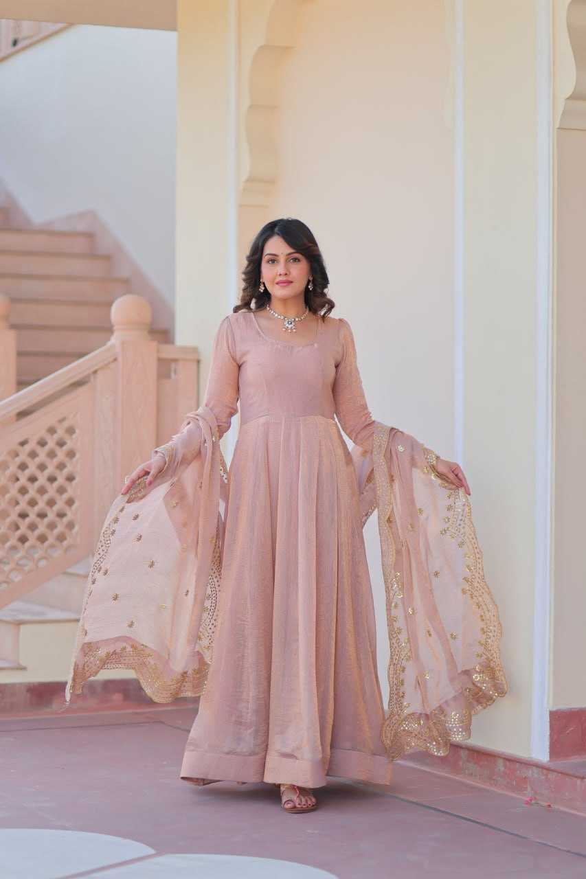 Ynf Chiffon KESH491 9235 Gowns Wedding Collections Festive Collections Wholesale Gown With Dupatta Full Sleeve Gowns Chiffon Gowns Manufacturer- Kapda Export