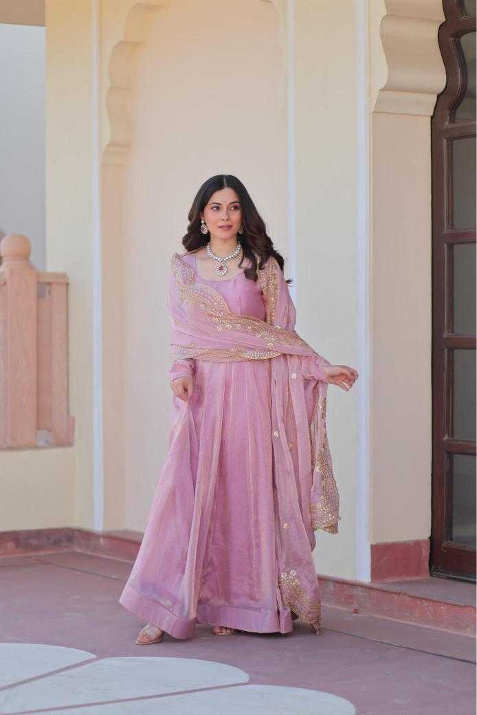 Ynf Chinon KESH481 BRIGHT Gowns Wedding Collections Festive Collections Wholesale Embroidery Gowns Chiffon Gowns Gown With Cancan Manufacturer- Kapda Export
