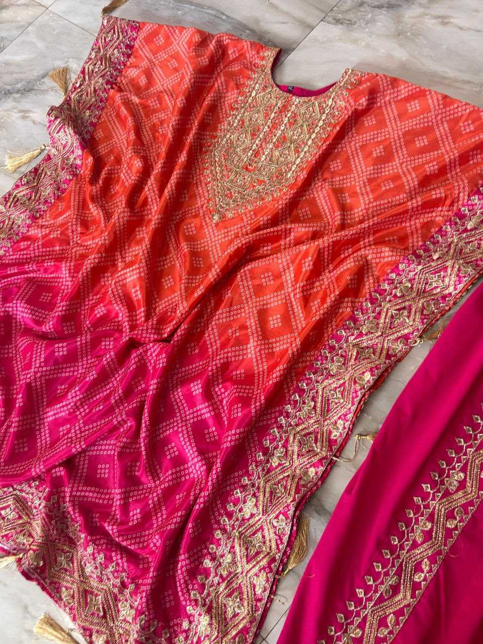 Ynf Chinon Silk KESH495 DHOTI SET Kurti Wholesale Festive Kurtis Embroidered Kurtis Kurtis With Dhoti Kaftan Kurtis Manufacturer- Kapda Export