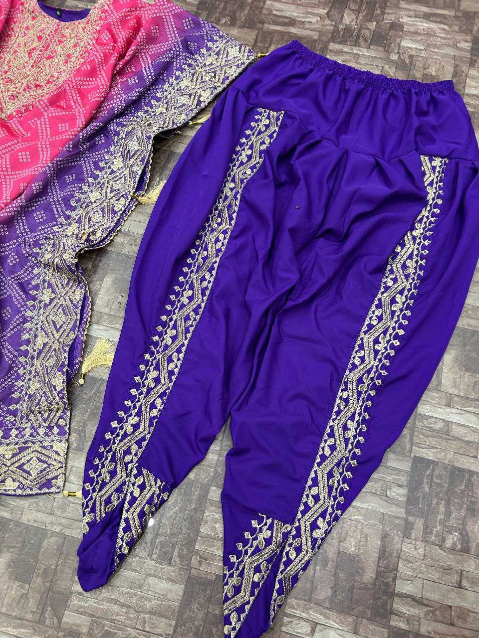 Ynf Chinon Silk KESH495 DHOTI SET Kurti Wholesale Festive Kurtis Embroidered Kurtis Kurtis With Dhoti Kaftan Kurtis Manufacturer- Kapda Export