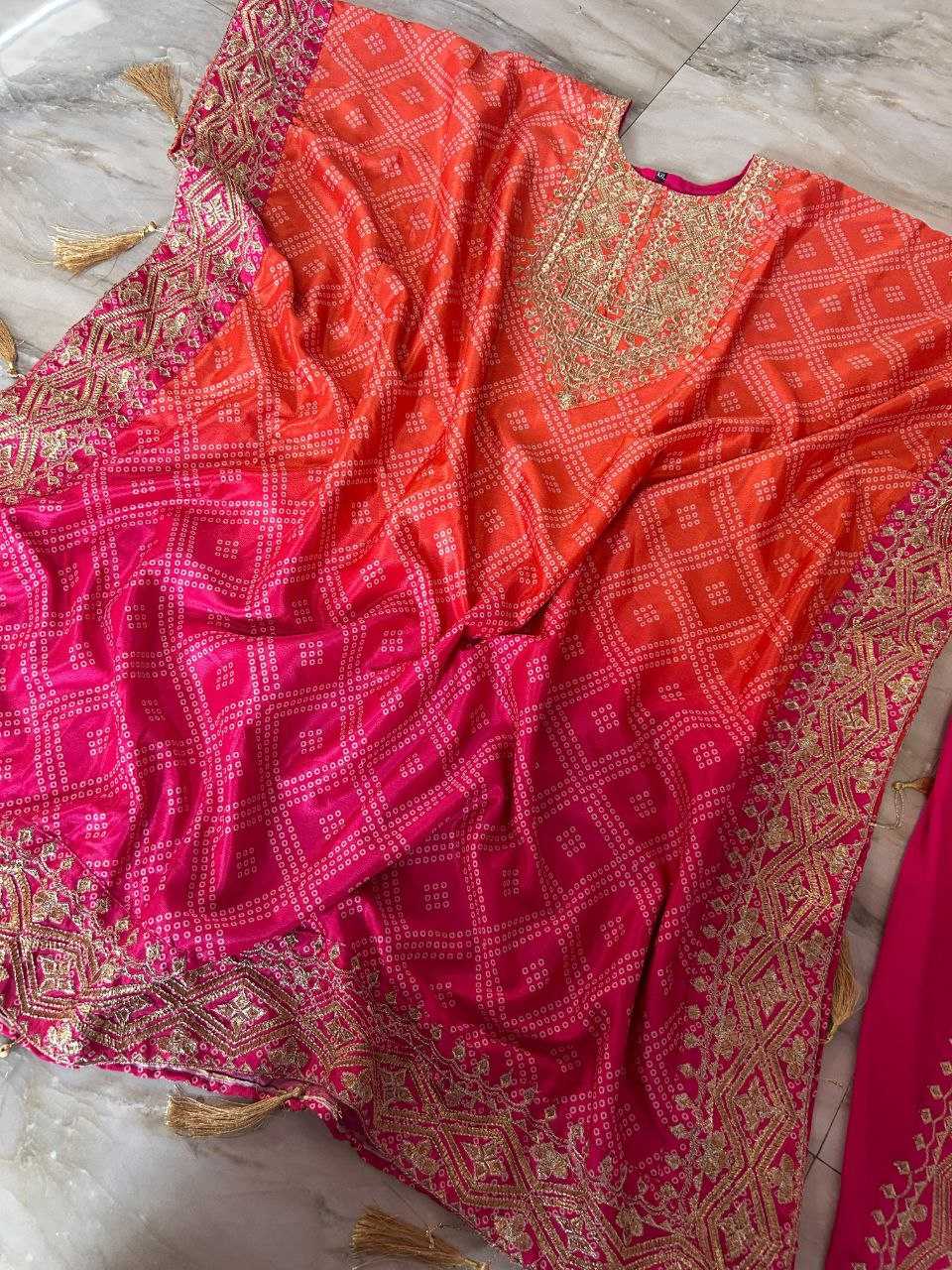 Ynf Chinon Silk KESH495 DHOTI SET Kurti Wholesale Festive Kurtis Embroidered Kurtis Kurtis With Dhoti Kaftan Kurtis Manufacturer- Kapda Export