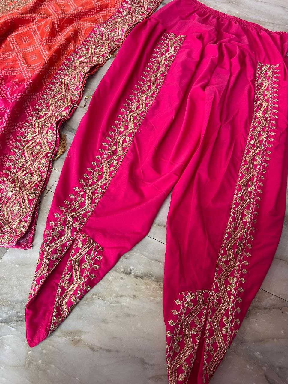 Ynf Chinon Silk KESH495 DHOTI SET Kurti Wholesale Festive Kurtis Embroidered Kurtis Kurtis With Dhoti Kaftan Kurtis Manufacturer- Kapda Export