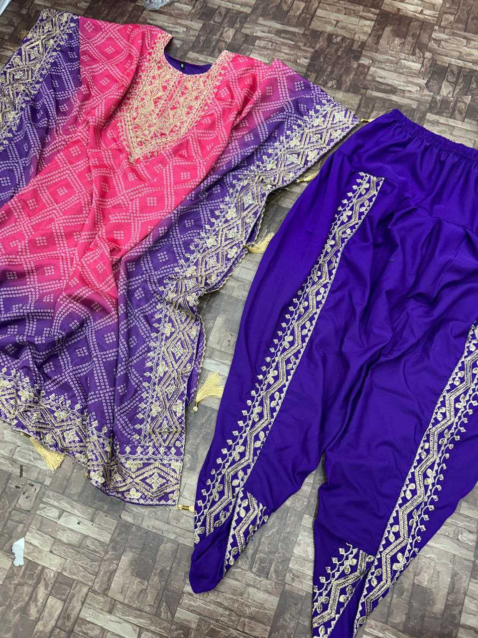 Ynf Chinon Silk KESH495 DHOTI SET Kurti Wholesale Festive Kurtis Embroidered Kurtis Kurtis With Dhoti Kaftan Kurtis Manufacturer- Kapda Export