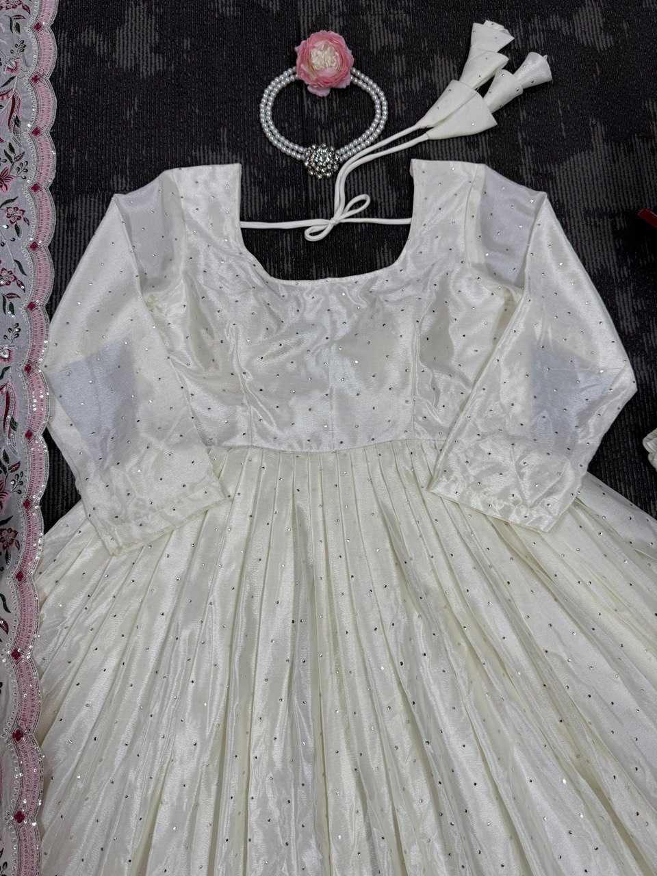 Ynf Chinon Silk RIN162 5873 Gowns Plus Size Collections Wholesale Fancy Gowns Party Wear Gowns Manufacturer- Kapda Export