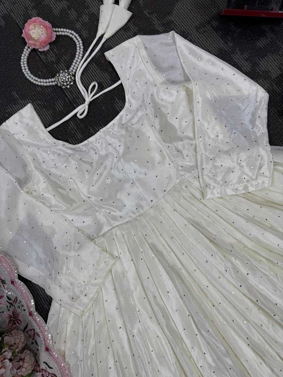 Ynf Chinon Silk RIN162 5873 Gowns Plus Size Collections Wholesale Fancy Gowns Party Wear Gowns Manufacturer- Kapda Export