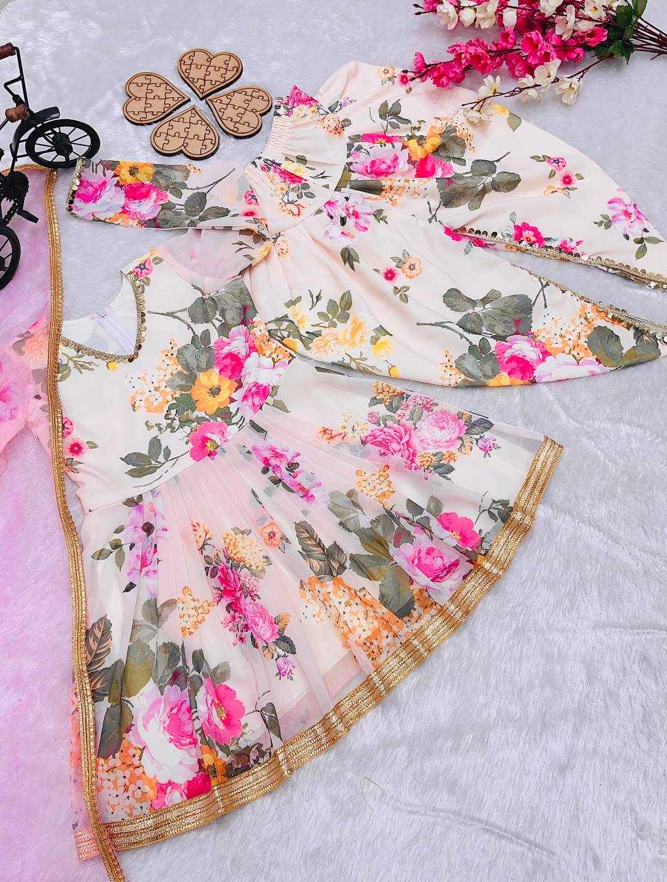 Ynf Faux Georgette KESH415 160 Kids Wear Wholesale Kids Suit Top & Pant Manufacturer- Kapda Export
