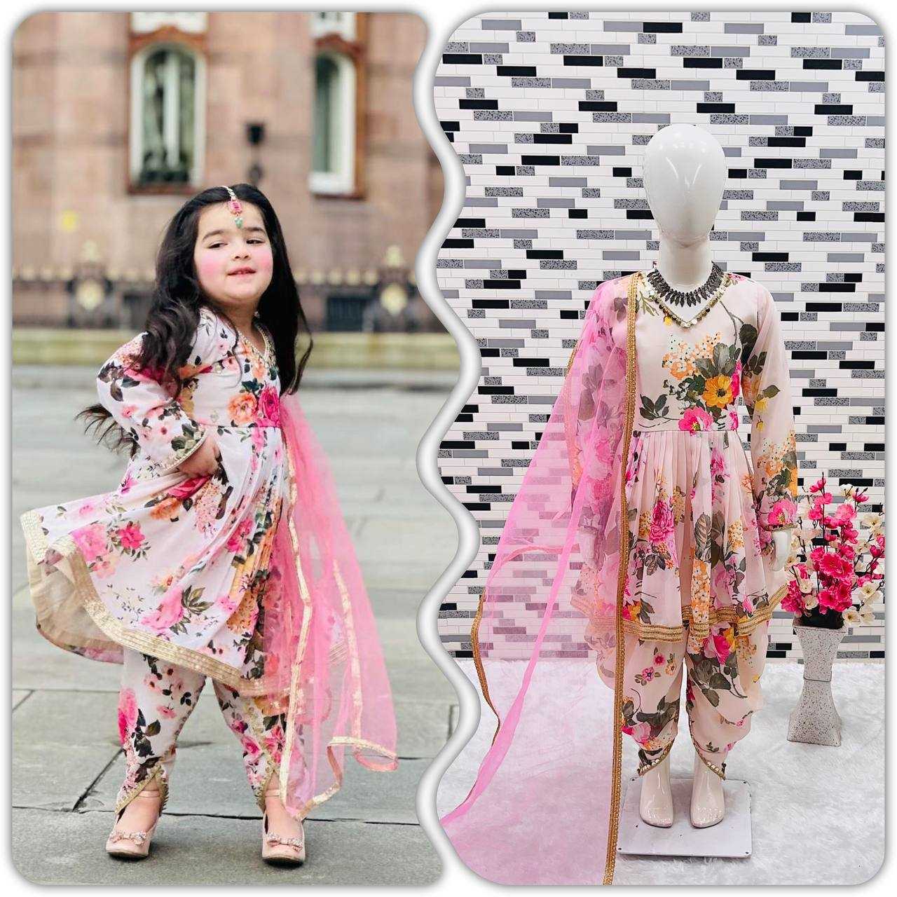 Ynf Faux Georgette KESH415 160 Kids Wear Wholesale Kids Suit Top & Pant Manufacturer- Kapda Export