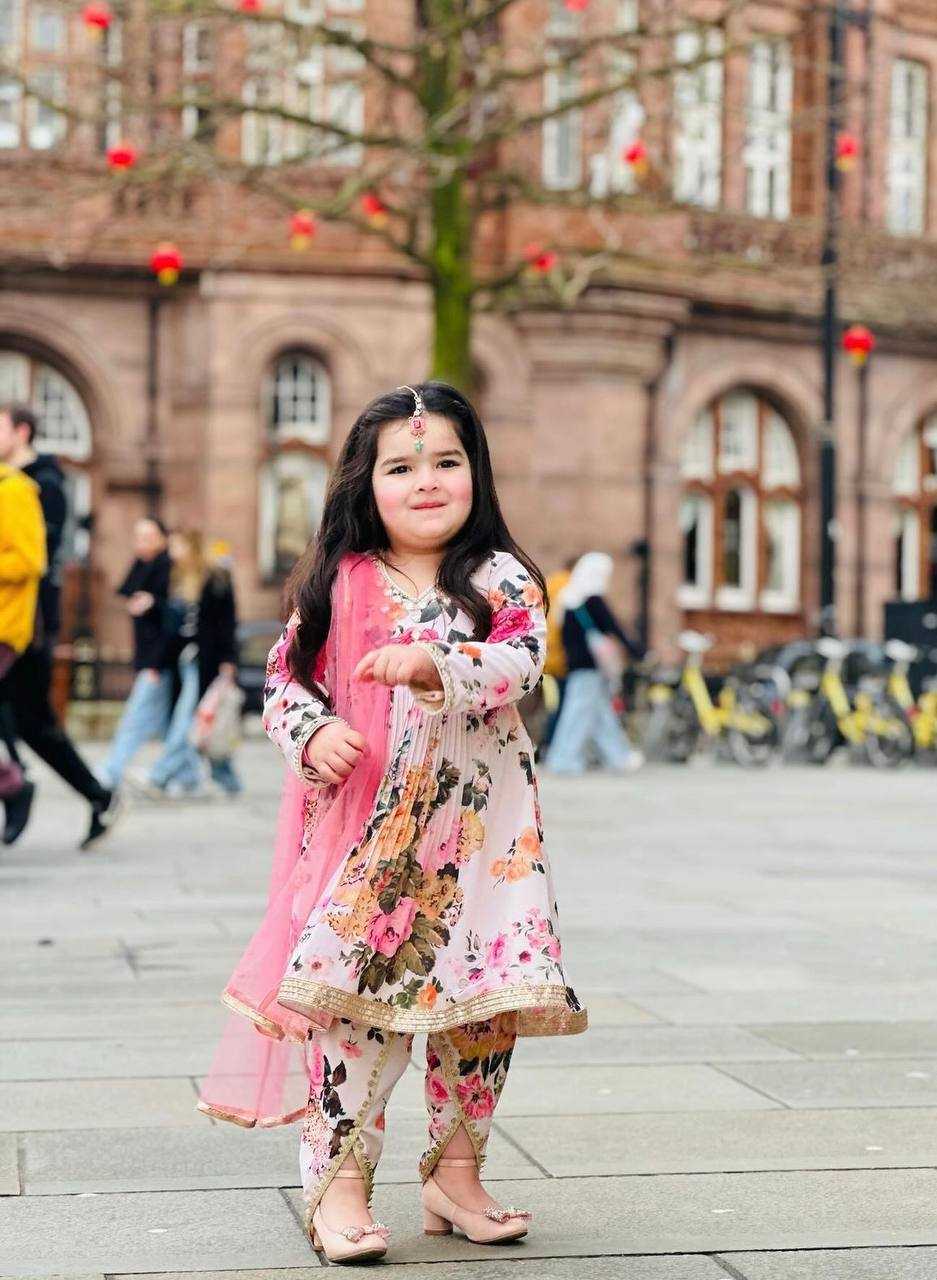 Ynf Faux Georgette KESH415 160 Kids Wear Wholesale Kids Suit Top & Pant Manufacturer- Kapda Export