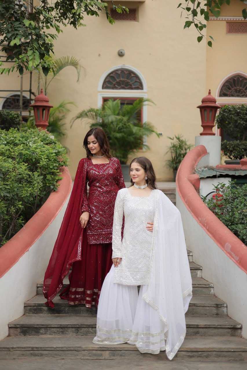 Ynf Faux Georgette KESH489 1133 Suits & Dresses Wholesale Ladies Suits Sharara Salwar Suits Embroidery Suits Floor-Length Dresses Manufacturer- Kapda Export