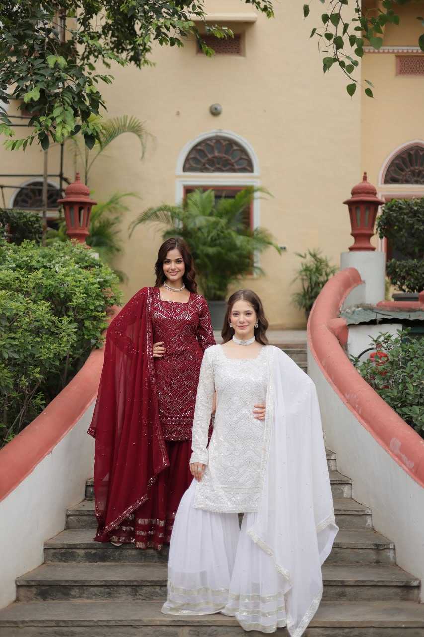 Ynf Faux Georgette KESH489 1133 Suits & Dresses Wholesale Ladies Suits Sharara Salwar Suits Embroidery Suits Floor-Length Dresses Manufacturer- Kapda Export