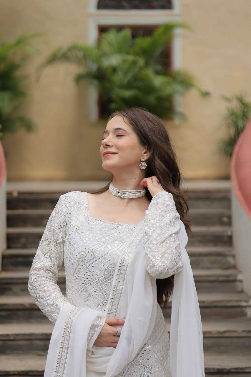 Ynf Faux Georgette KESH489 1133 Suits & Dresses Wholesale Ladies Suits Sharara Salwar Suits Embroidery Suits Floor-Length Dresses Manufacturer- Kapda Export