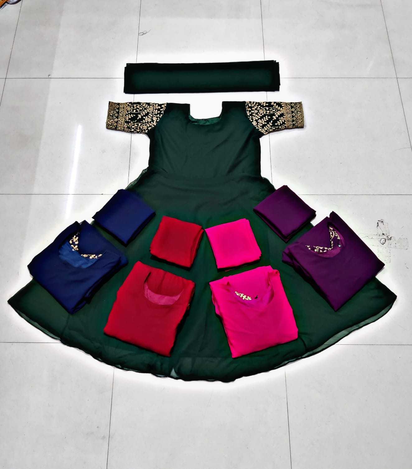 Ynf Faux Georgette RIN222 AAROHI Gowns Festive Collections Plus Size Collections Wholesale Embroidery Gowns Georgette Gown Party Wear Gowns Manufacturer- Kapda Export