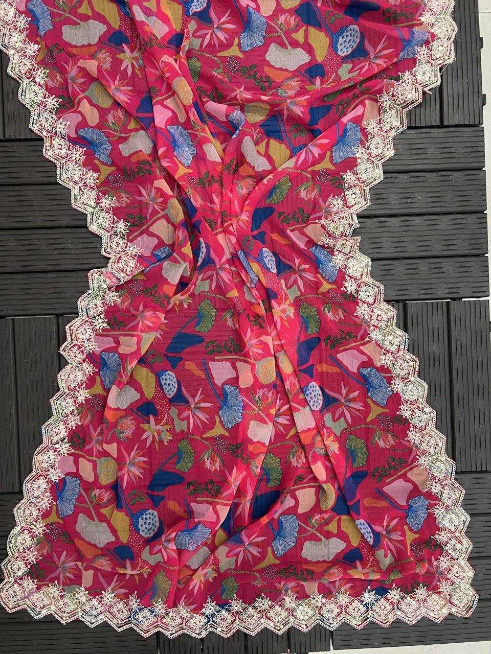 Ynf Georgette KESH490 1303 Sarees Wedding Collections Wholesale Designer Sarees Printed Sarees Georgette Sarees After-Party Outfits Manufacturer- Kapda Export