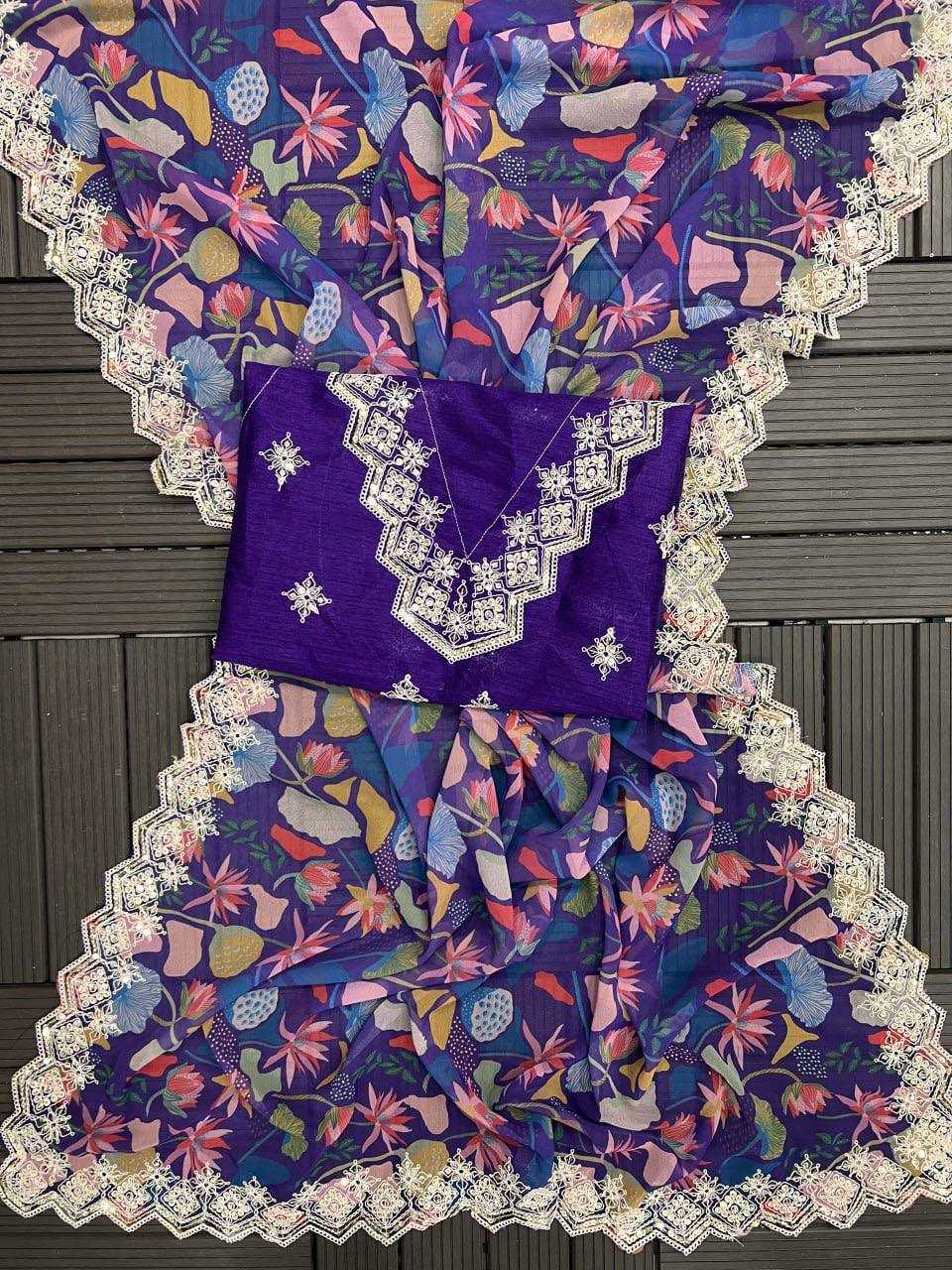 Ynf Georgette KESH490 1303 Sarees Wedding Collections Wholesale Designer Sarees Printed Sarees Georgette Sarees After-Party Outfits Manufacturer- Kapda Export