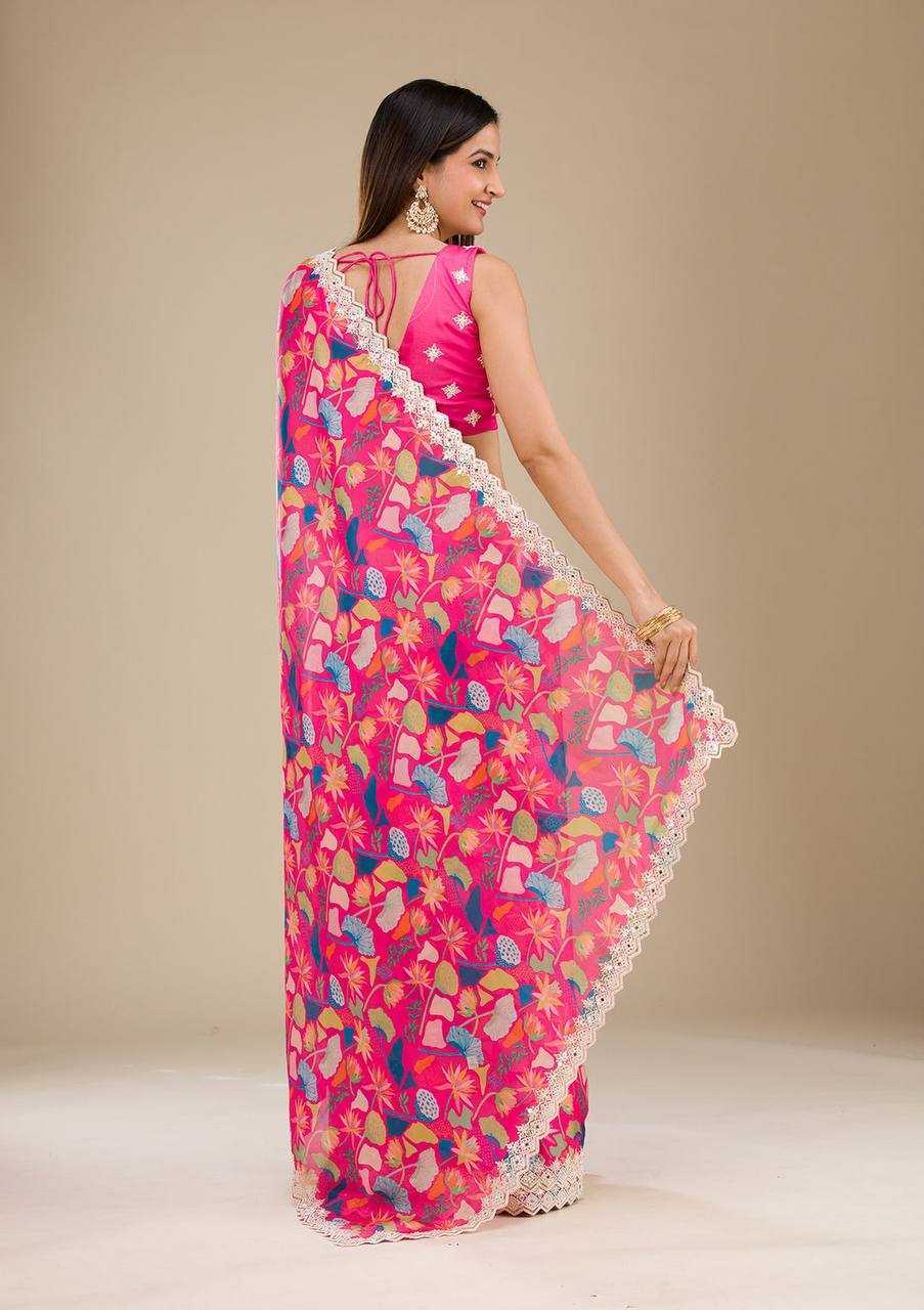 Ynf Georgette KESH490 1303 Sarees Wedding Collections Wholesale Designer Sarees Printed Sarees Georgette Sarees After-Party Outfits Manufacturer- Kapda Export