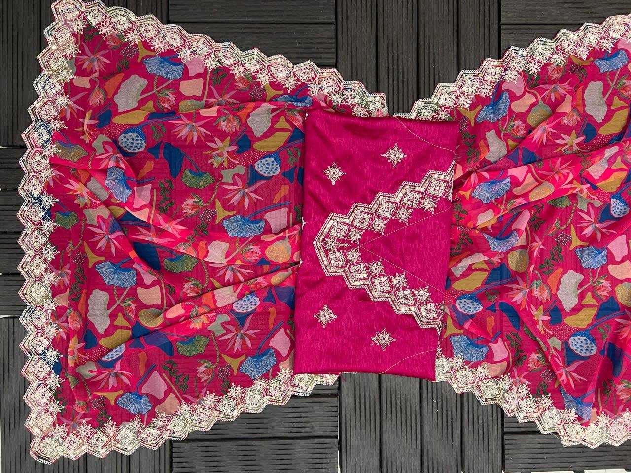 Ynf Georgette KESH490 1303 Sarees Wedding Collections Wholesale Designer Sarees Printed Sarees Georgette Sarees After-Party Outfits Manufacturer- Kapda Export