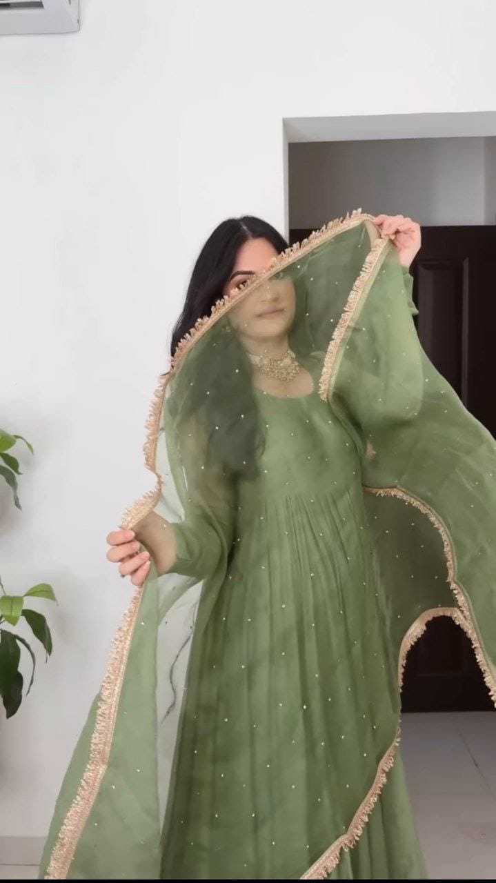 Ynf Georgette RIN157 PC-3167 Gowns Festive Collections Plus Size Collections Wholesale Georgette Gown Full Sleeve Gowns Plus Size Gowns Manufacturer- Kapda Export