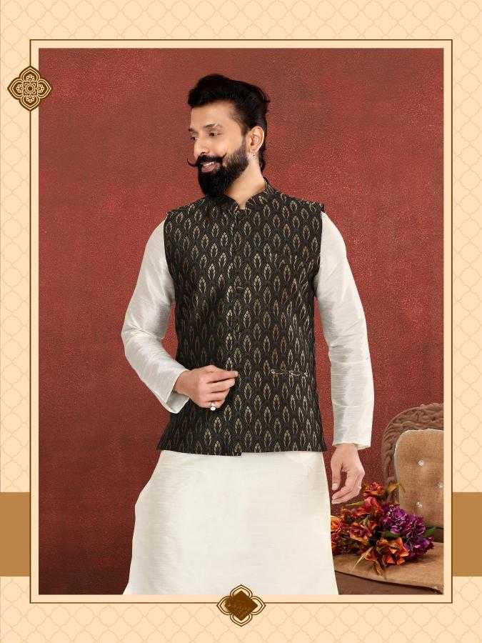 Ynf Jacquard RIN223 318B Mens Wear Wholesale Mens Ethnic Jackets Festive & Wedding Coats Ethnic Waistcoats Manufacturer- Kapda Export