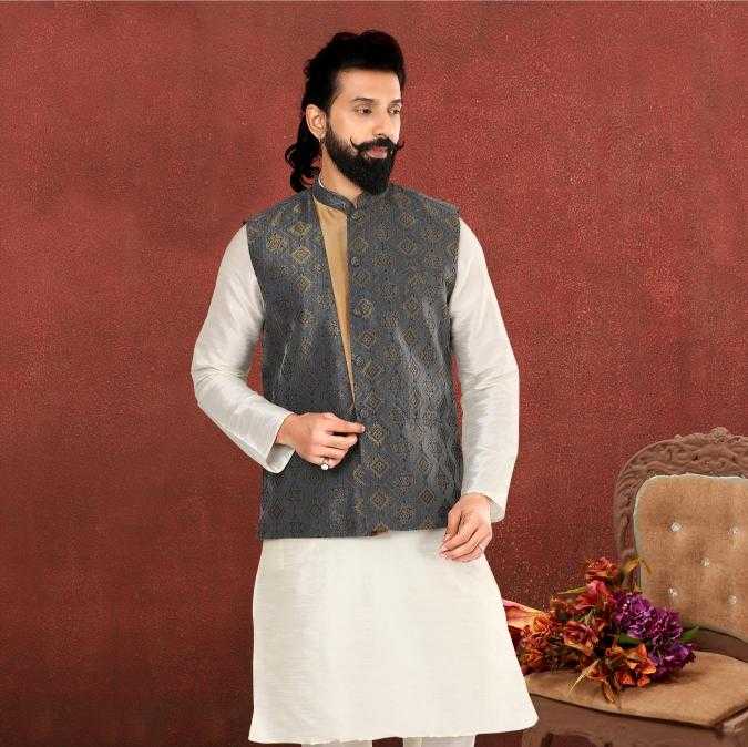 Ynf Jacquard RIN223 323B Mens Wear Wholesale Nehru Jacket Mens Ethnic Jackets Festive & Wedding Coats Manufacturer- Kapda Export