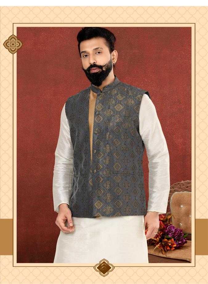 Ynf Jacquard RIN223 323B Mens Wear Wholesale Nehru Jacket Mens Ethnic Jackets Festive & Wedding Coats Manufacturer- Kapda Export