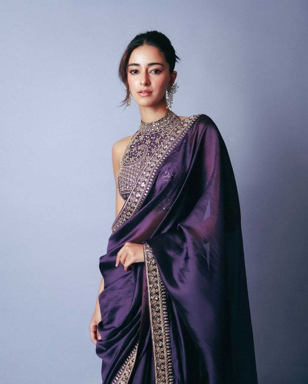Ynf Jimmy Choo KESH487 840 Sarees Bollywood Collections Festive Collections Wholesale Jimmy Choo Sarees Ananya Pandey Sarees Sarees With Blouse Manufacturer- Kapda Export