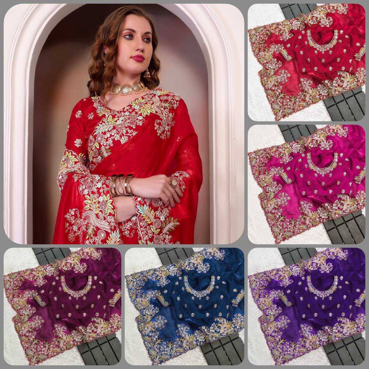 Ynf Jimmy Choo KESH490 1285 Sarees Silk Sarees Wedding Collections Wholesale Designer Sarees Jimmy Choo Sarees Embroidered Sarees Reception Outfits Manufacturer- Kapda Export