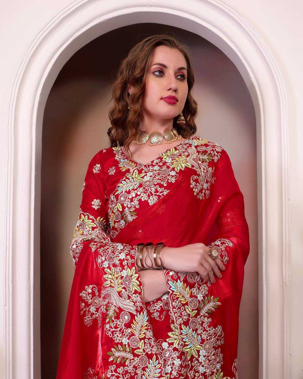 Ynf Jimmy Choo KESH490 1285 Sarees Silk Sarees Wedding Collections Wholesale Designer Sarees Jimmy Choo Sarees Embroidered Sarees Reception Outfits Manufacturer- Kapda Export