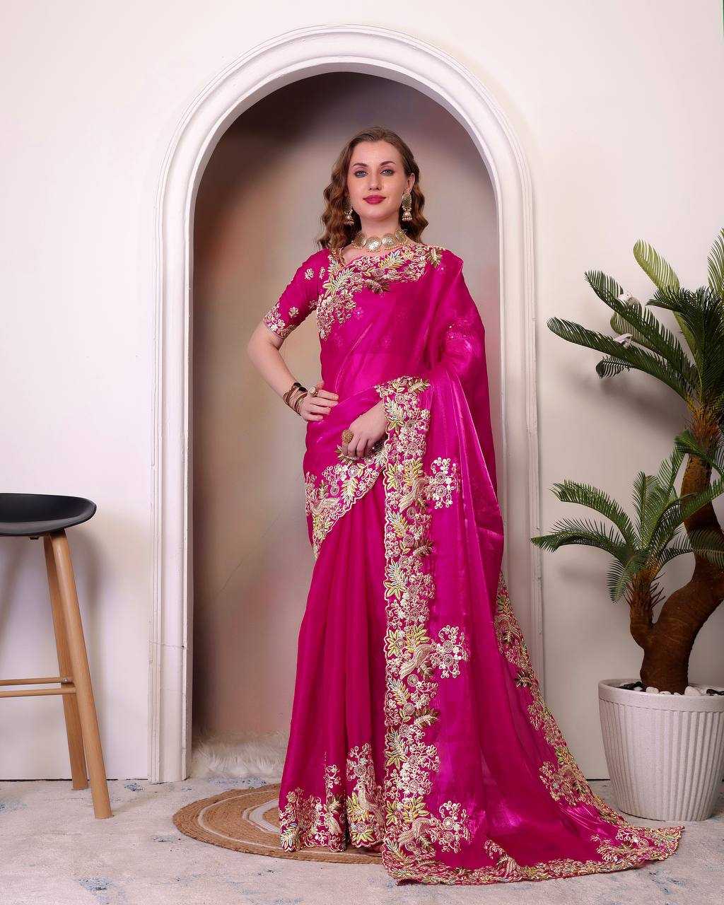 Ynf Jimmy Choo KESH490 1285 Sarees Silk Sarees Wedding Collections Wholesale Designer Sarees Jimmy Choo Sarees Embroidered Sarees Reception Outfits Manufacturer- Kapda Export