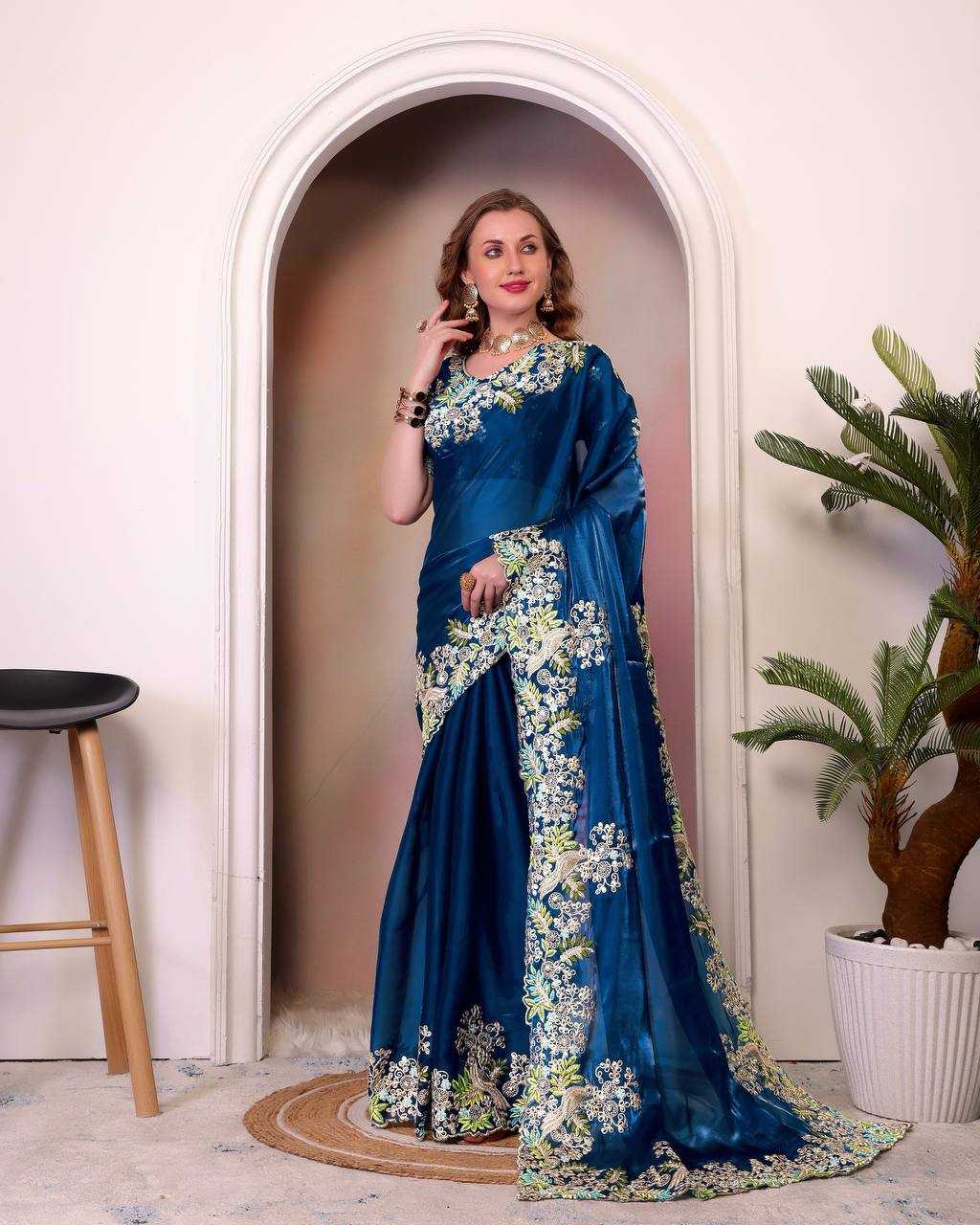 Ynf Jimmy Choo KESH490 1285 Sarees Silk Sarees Wedding Collections Wholesale Designer Sarees Jimmy Choo Sarees Embroidered Sarees Reception Outfits Manufacturer- Kapda Export
