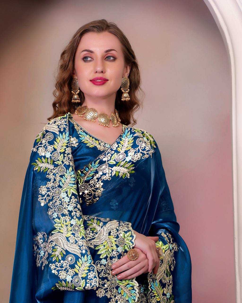 Ynf Jimmy Choo KESH490 1285 Sarees Silk Sarees Wedding Collections Wholesale Designer Sarees Jimmy Choo Sarees Embroidered Sarees Reception Outfits Manufacturer- Kapda Export