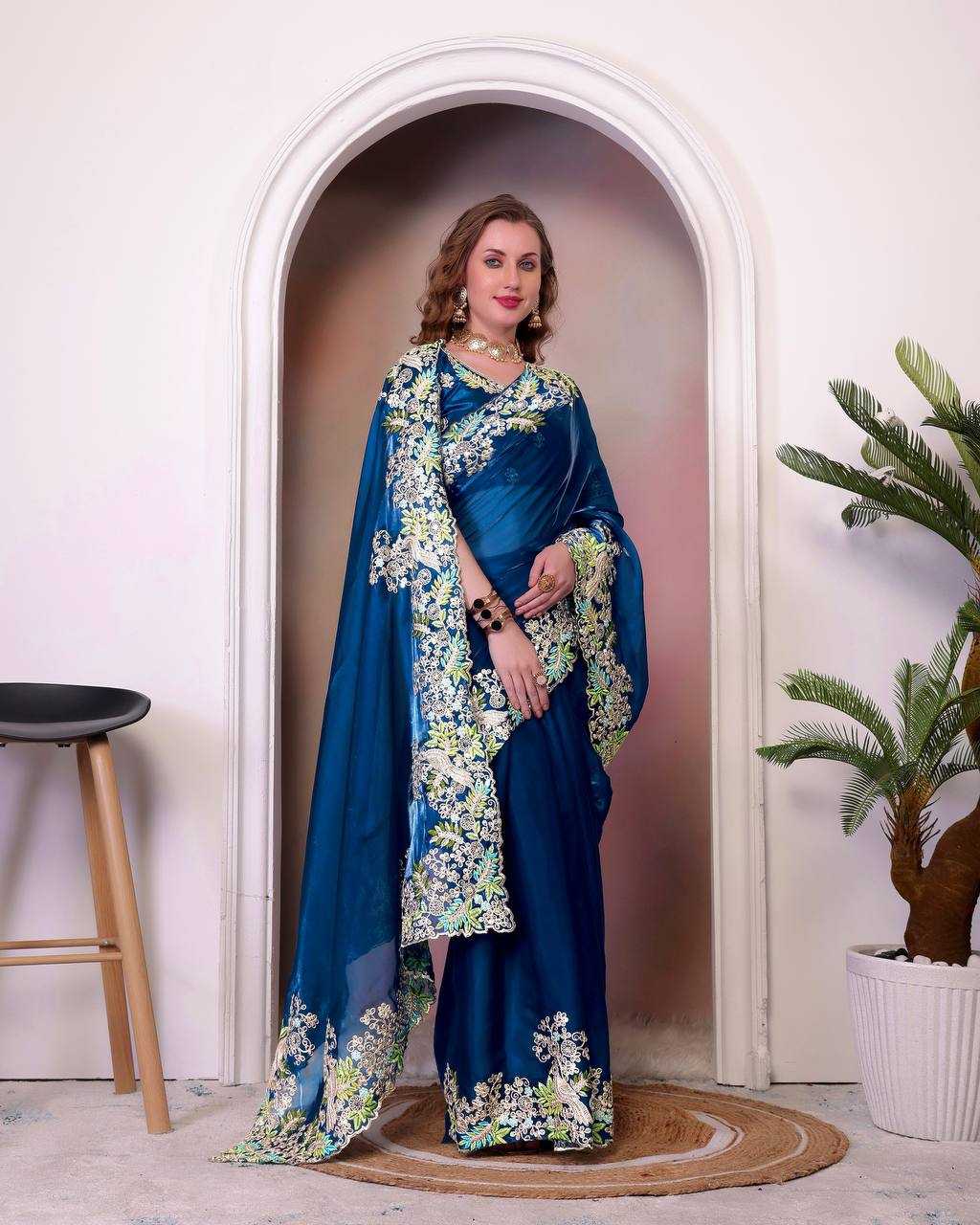 Ynf Jimmy Choo KESH490 1285 Sarees Silk Sarees Wedding Collections Wholesale Designer Sarees Jimmy Choo Sarees Embroidered Sarees Reception Outfits Manufacturer- Kapda Export
