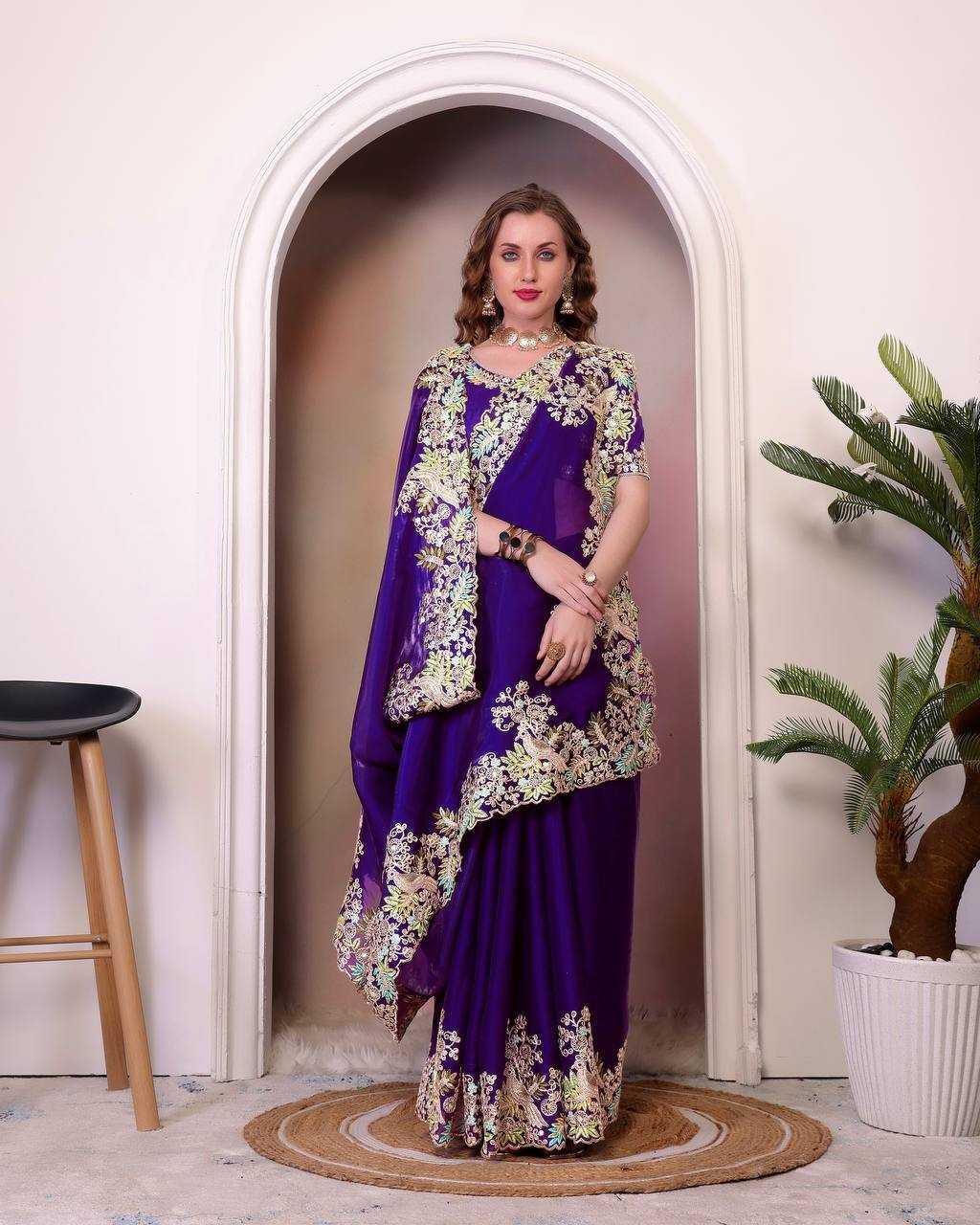 Ynf Jimmy Choo KESH490 1285 Sarees Silk Sarees Wedding Collections Wholesale Designer Sarees Jimmy Choo Sarees Embroidered Sarees Reception Outfits Manufacturer- Kapda Export