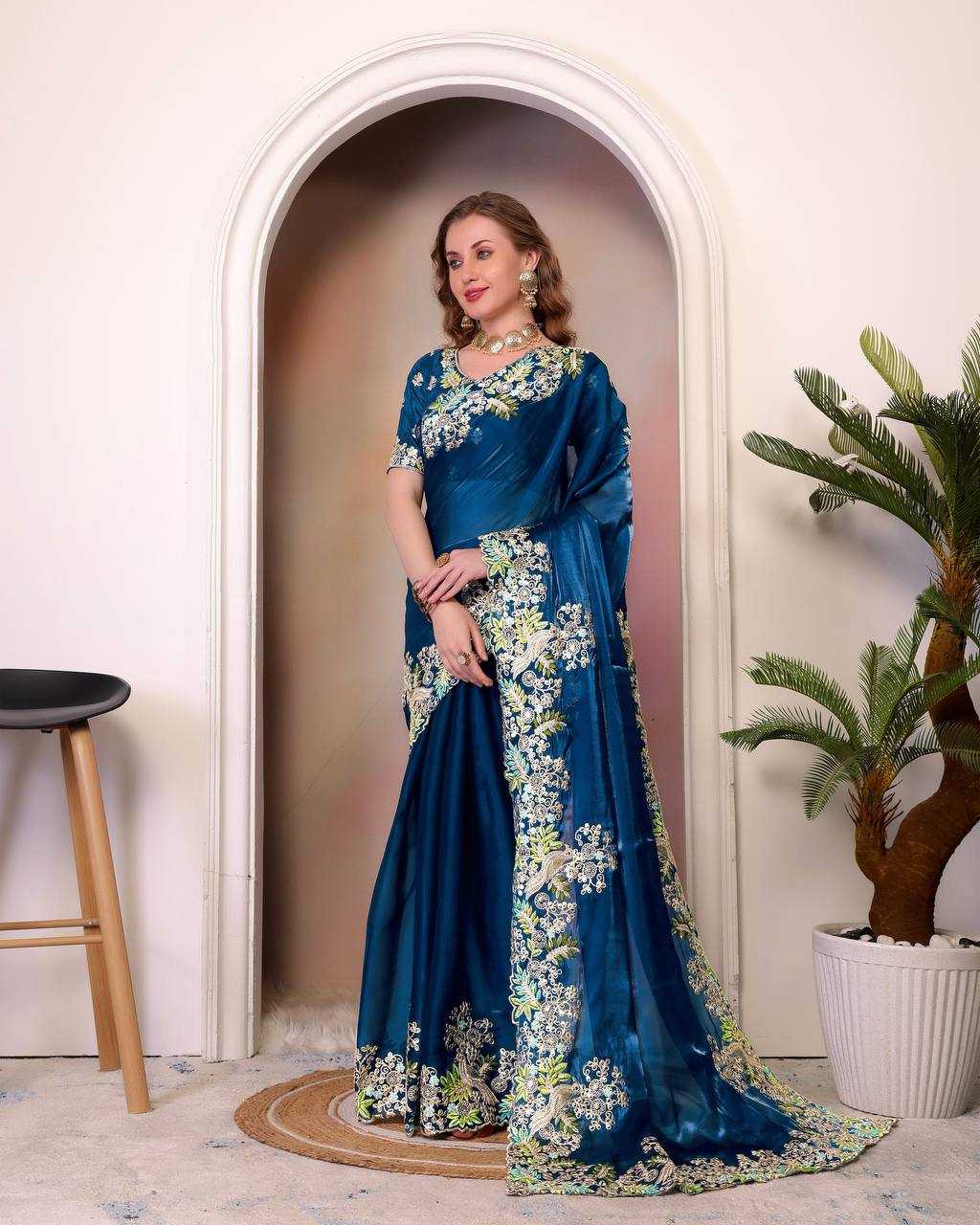 Ynf Jimmy Choo KESH490 1285 Sarees Silk Sarees Wedding Collections Wholesale Designer Sarees Jimmy Choo Sarees Embroidered Sarees Reception Outfits Manufacturer- Kapda Export