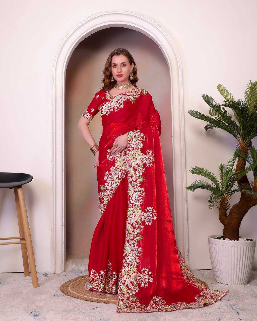 Ynf Jimmy Choo KESH490 1285 Sarees Silk Sarees Wedding Collections Wholesale Designer Sarees Jimmy Choo Sarees Embroidered Sarees Reception Outfits Manufacturer- Kapda Export