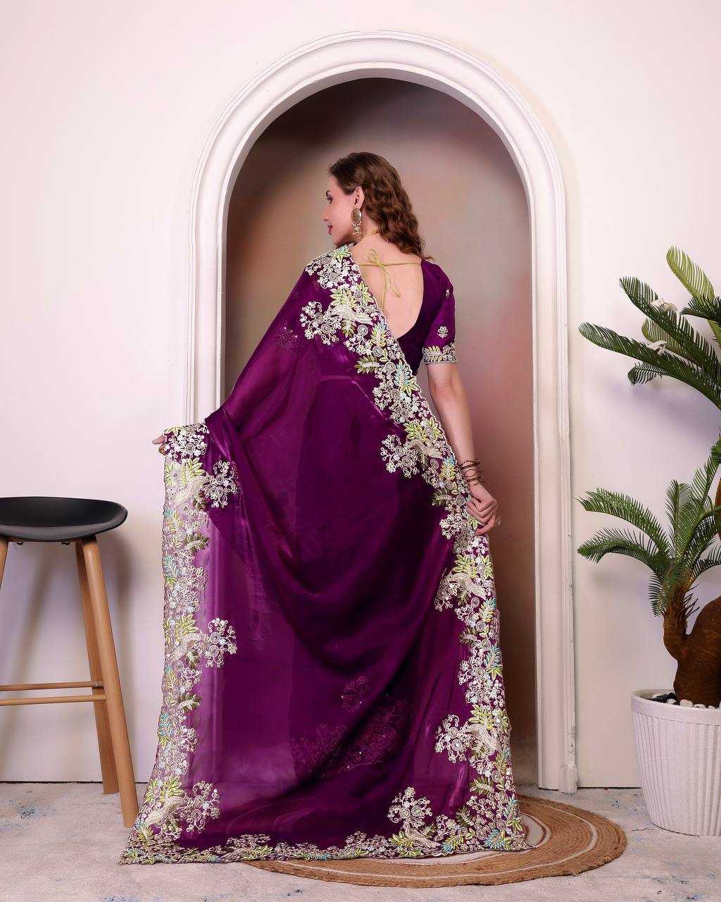 Ynf Jimmy Choo KESH490 1285 Sarees Silk Sarees Wedding Collections Wholesale Designer Sarees Jimmy Choo Sarees Embroidered Sarees Reception Outfits Manufacturer- Kapda Export