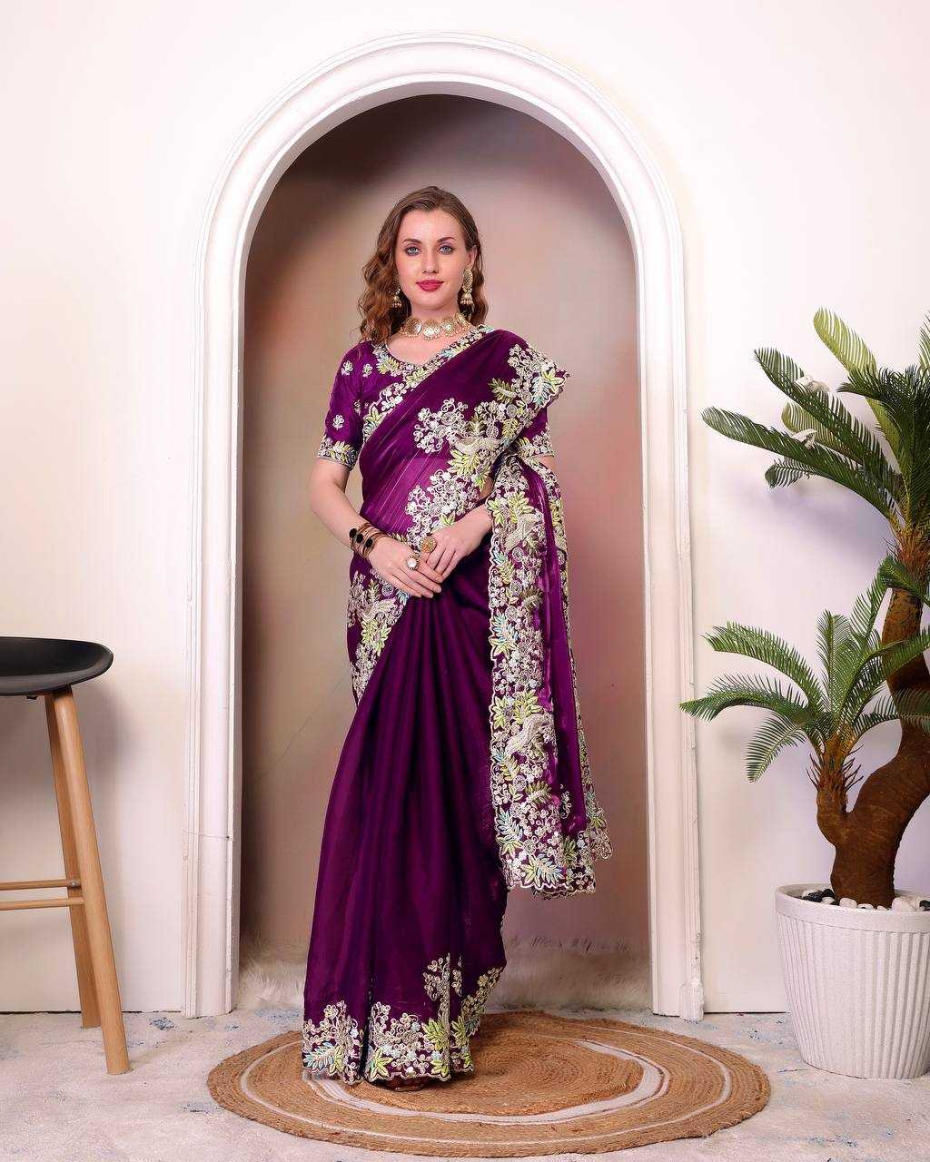 Ynf Jimmy Choo KESH490 1285 Sarees Silk Sarees Wedding Collections Wholesale Designer Sarees Jimmy Choo Sarees Embroidered Sarees Reception Outfits Manufacturer- Kapda Export