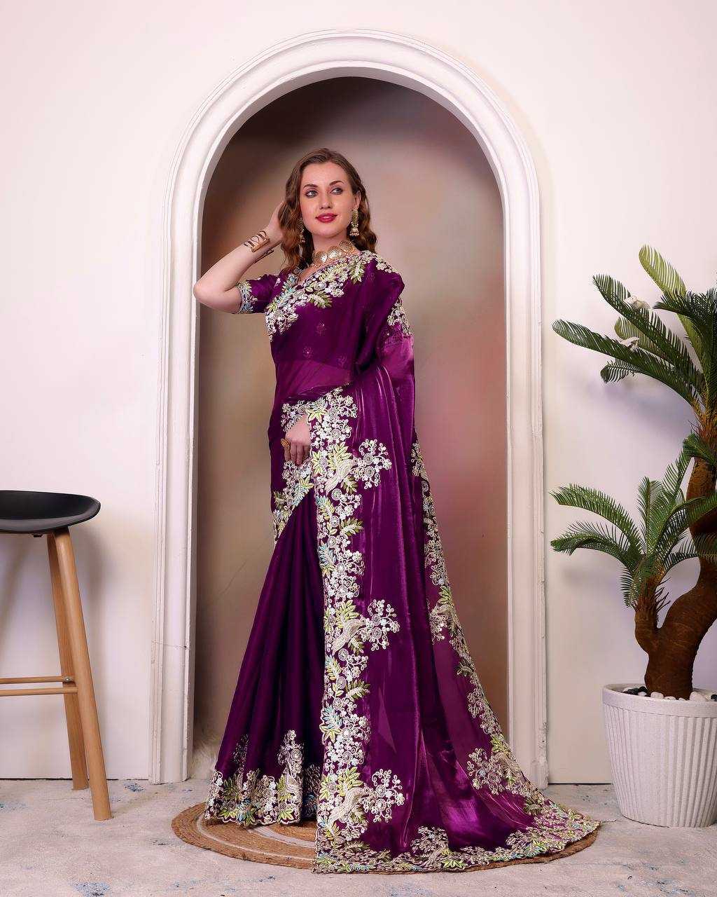 Ynf Jimmy Choo KESH490 1285 Sarees Silk Sarees Wedding Collections Wholesale Designer Sarees Jimmy Choo Sarees Embroidered Sarees Reception Outfits Manufacturer- Kapda Export