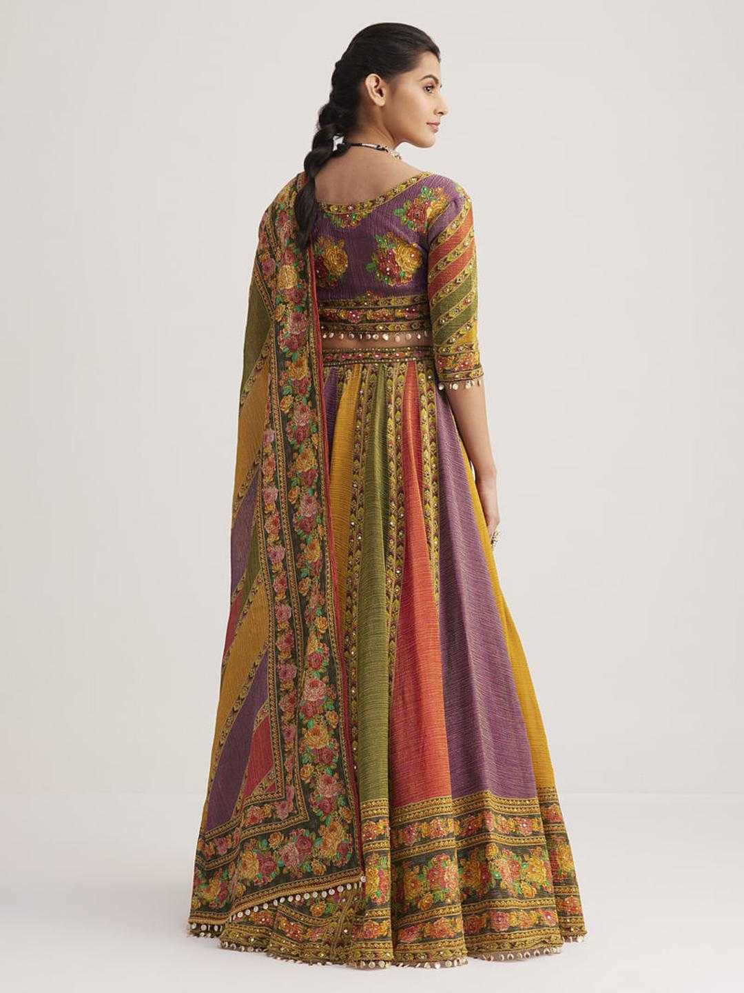 Ynf Organic Silk KESH481 MULTI COLOUR Lehengas Wedding Collections Festive Collections Wholesale Silk Lehenga Printed Lehenga Handloom Lehenga Manufacturer- Kapda Export