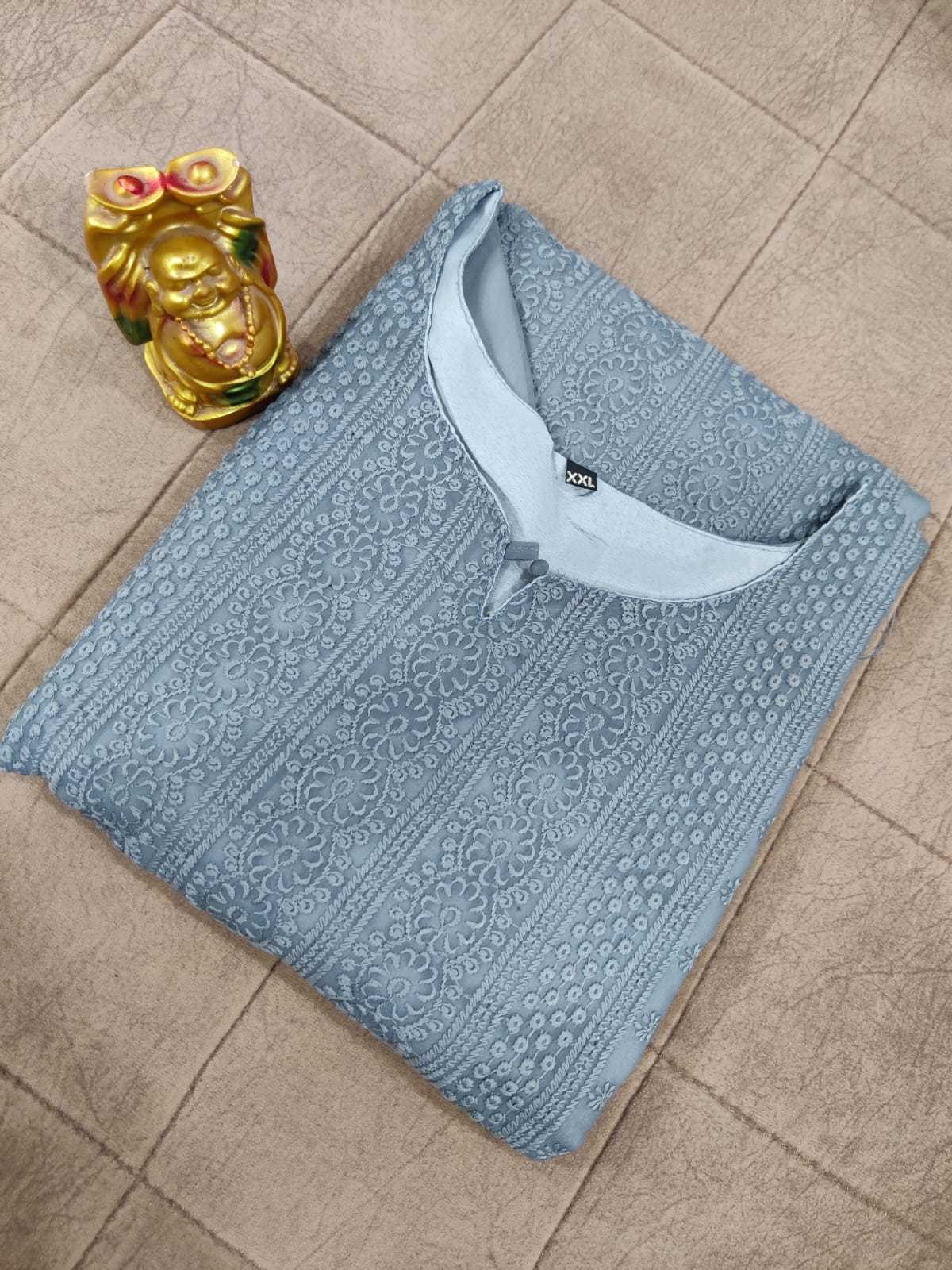 Ynf Premium Georgette RIN222 204 Kurti Festive Collections Plus Size Collections Wholesale Casual Kurtis Festive Kurtis Chikan Kurti Manufacturer- Kapda Export