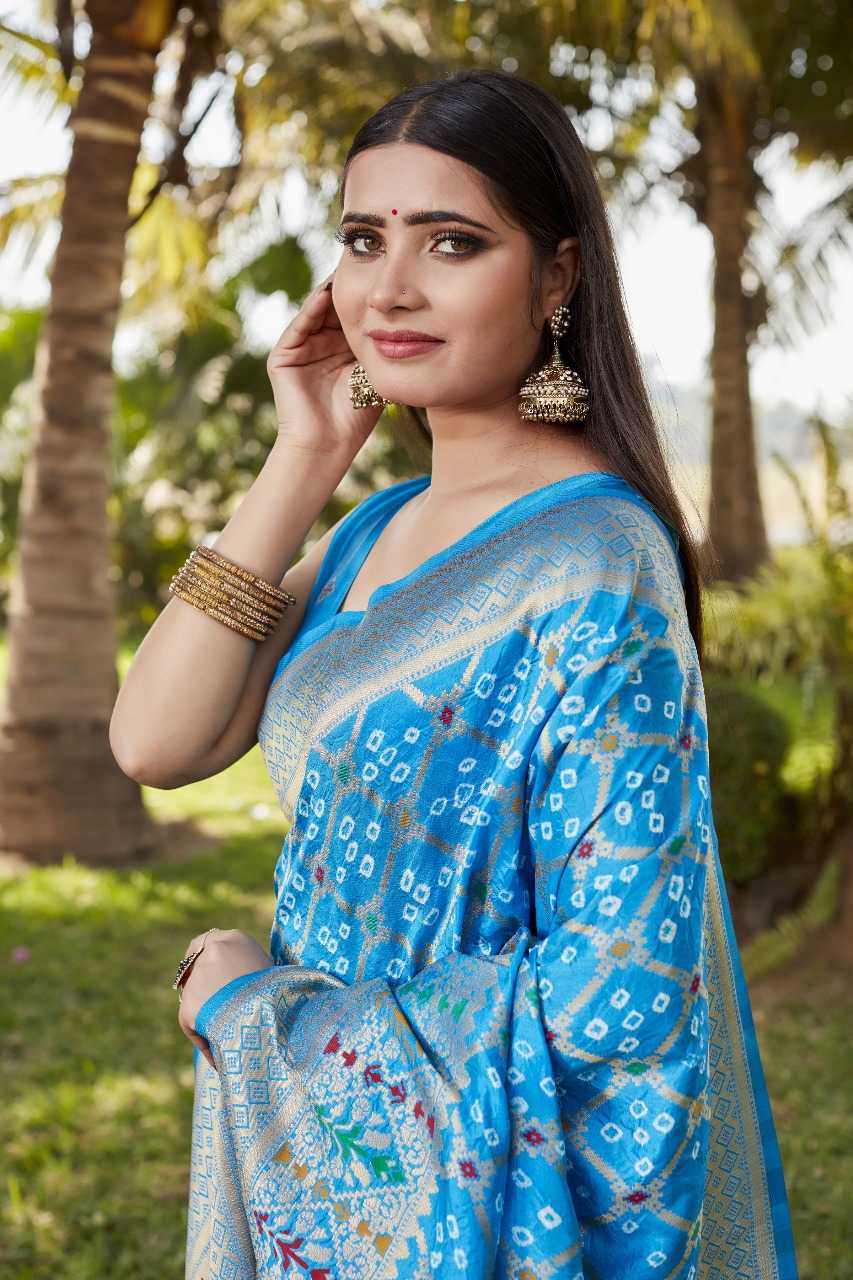 Ynf Pure Bandhej RIN144 YASHODA Sarees Silk Sarees Festive Collections Wholesale Gharchola Sarees Bandhani Bandhej Sarees Zari Sarees Manufacturer- Kapda Export