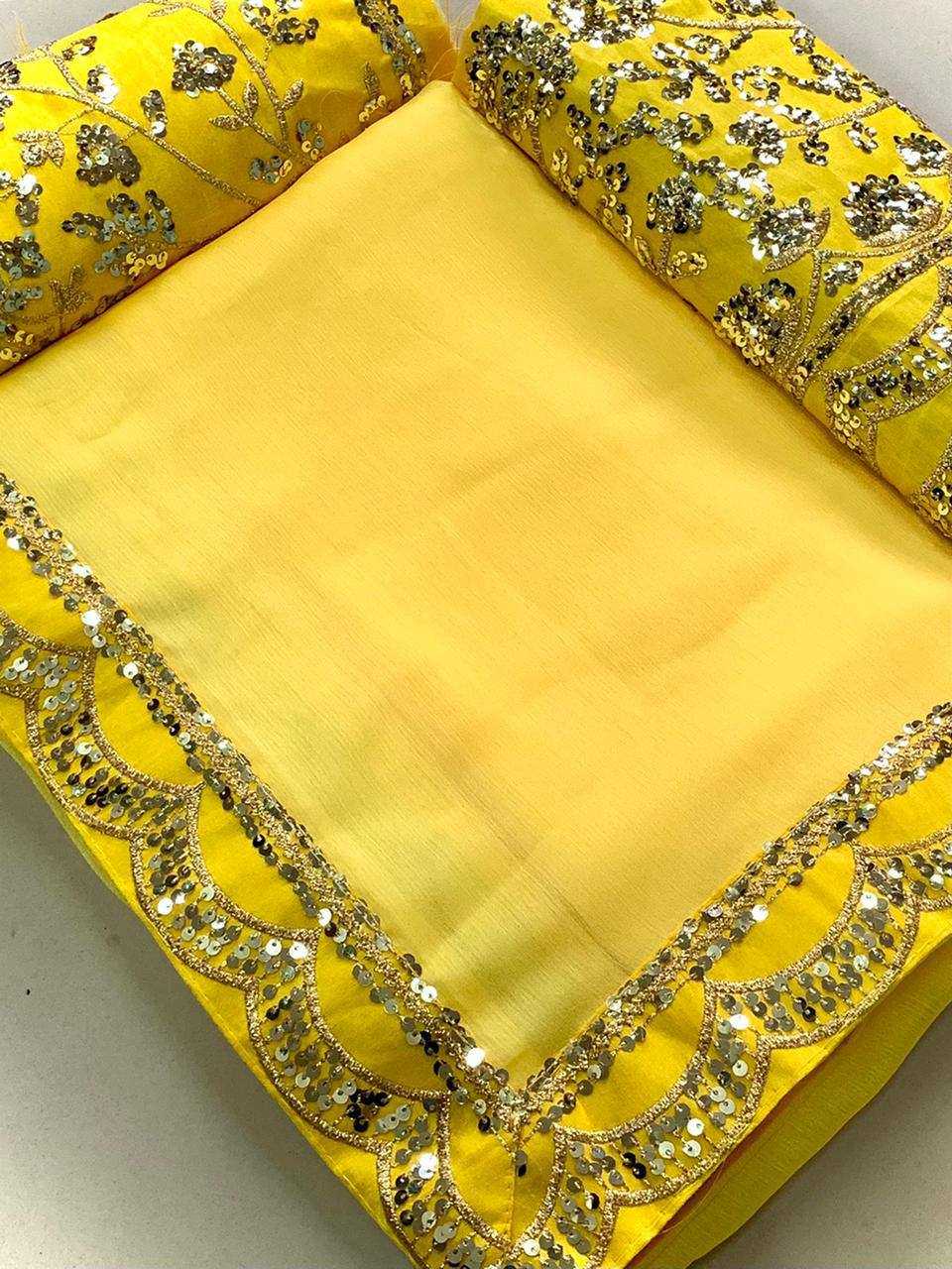 Ynf Pure Chiffon RIN188 Jhanvi Sarees Bollywood Collections Wholesale Party Wear Sarees Fancy Sarees Embroidered Sarees Janhvi kapoor Sarees Manufacturer- Kapda Export
