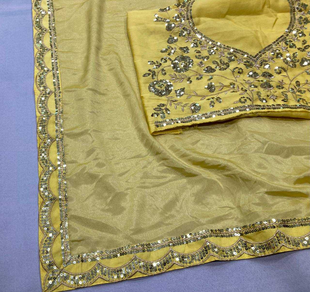 Ynf Pure Chiffon RIN188 Jhanvi Sarees Bollywood Collections Wholesale Party Wear Sarees Fancy Sarees Embroidered Sarees Janhvi kapoor Sarees Manufacturer- Kapda Export