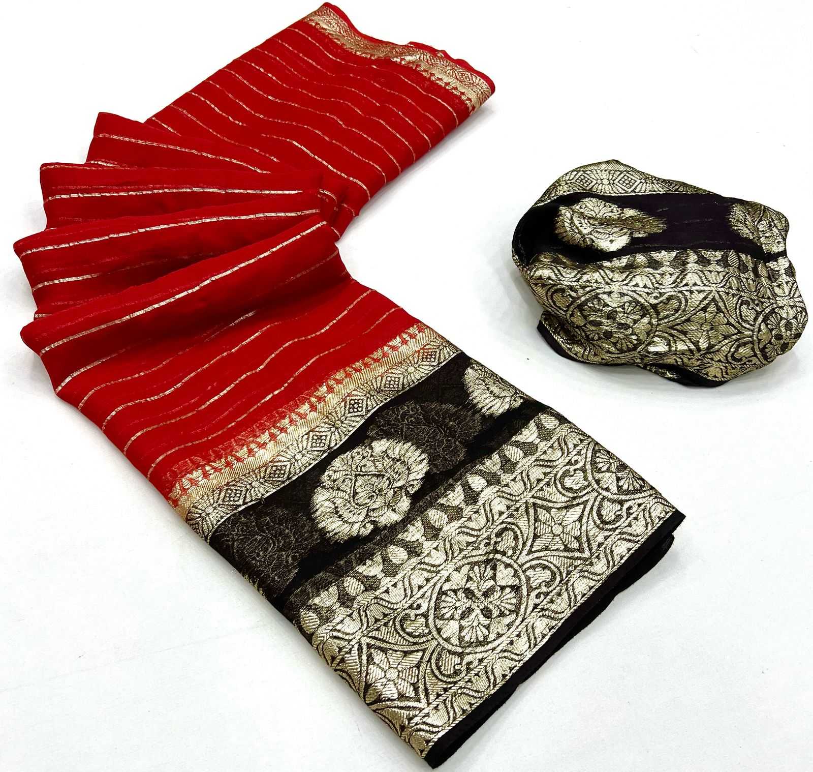 Ynf Pure Viscos RIN198 204 Sarees Wedding Collections Festive Collections Wholesale Viscose Saree Sarees With Blouse Orange Sarees Manufacturer- Kapda Export