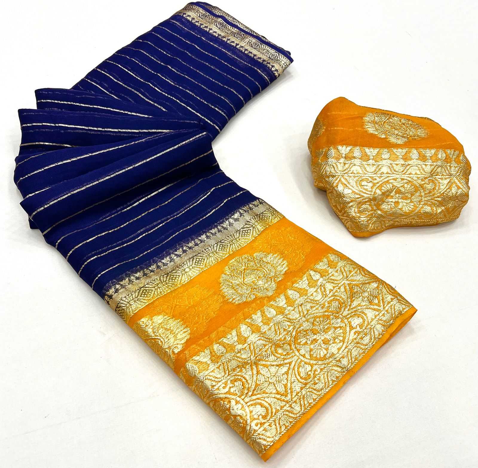 Ynf Pure Viscos RIN198 204 Sarees Wedding Collections Festive Collections Wholesale Viscose Saree Sarees With Blouse Orange Sarees Manufacturer- Kapda Export