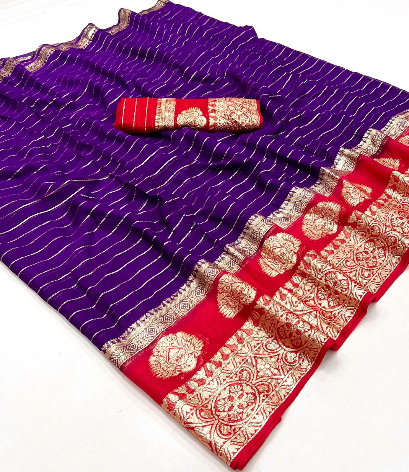 Ynf Pure Viscos RIN198 204 Sarees Wedding Collections Festive Collections Wholesale Viscose Saree Sarees With Blouse Orange Sarees Manufacturer- Kapda Export