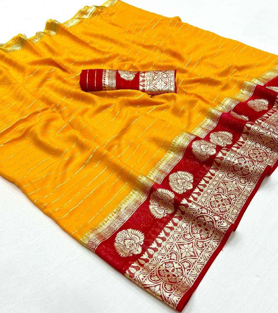 Ynf Pure Viscos RIN198 204 Sarees Wedding Collections Festive Collections Wholesale Viscose Saree Sarees With Blouse Orange Sarees Manufacturer- Kapda Export