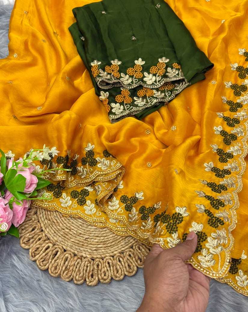 Ynf Satin RIN171 832 Sarees Wedding Collections Festive Collections Wholesale Embroidered Sarees Satin Sarees Bridesmaid Outfits Manufacturer- Kapda Export